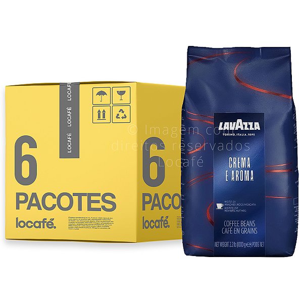 Café Em Grão Torrado Lavazza Crema E Aroma Importado - 6Kg (6x1Kg)