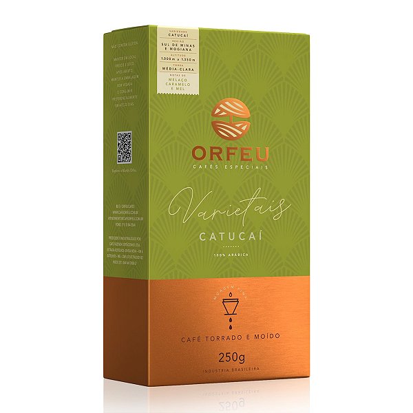Café Orfeu Torrado e Moído Catucaí 100% Arábica - 250g Moagem Fina