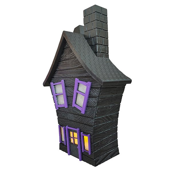 Casinha Halloween Enfeite Com Vela Led