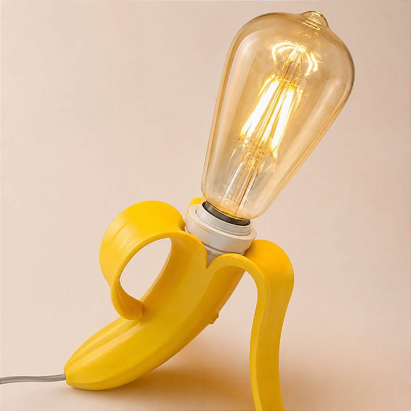 Luminária De Mesa Banana Abajur Decorativa