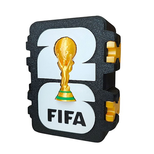 Caixa Porta Figurinhas Álbum Copa Do Mundo Taça Em Relevo
