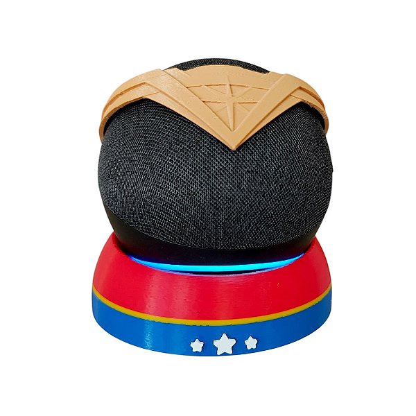 Suporte Para Alexa Echo Dot 4 E 5 Geração - Mulher Maravilha