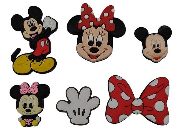 Pingentes e Bottons do Mickey e Minnie