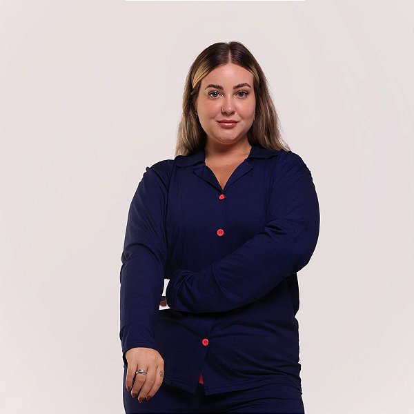 Pijama Feminino Americano Azul Marinho