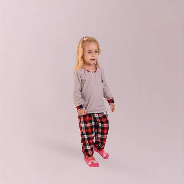Pijama Menina Longo Xadrez