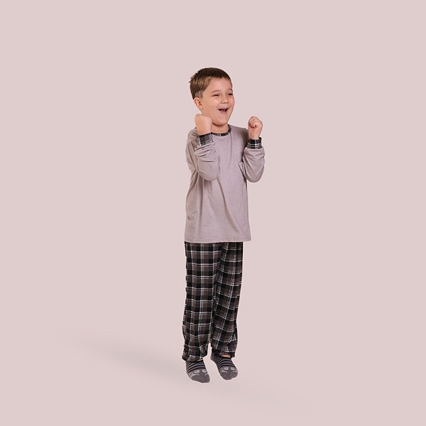 Pijama Menino Longo Xadrez Suede