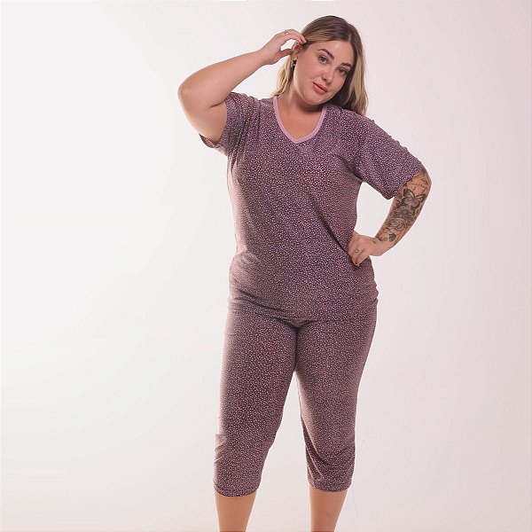 Pijama Feminino Capri Poá