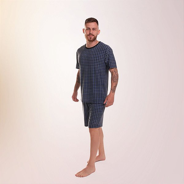 Pijama Masculino Verão Xadrez Liganete