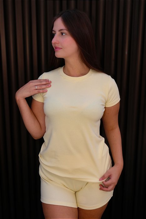 Pijama Feminino Verão Amarelo Candy Ribana