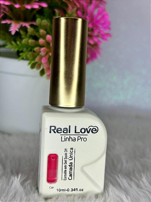 Esmalte em Gel Soak Off Camada Única Linha Pro Real Love 10ml Cor 37