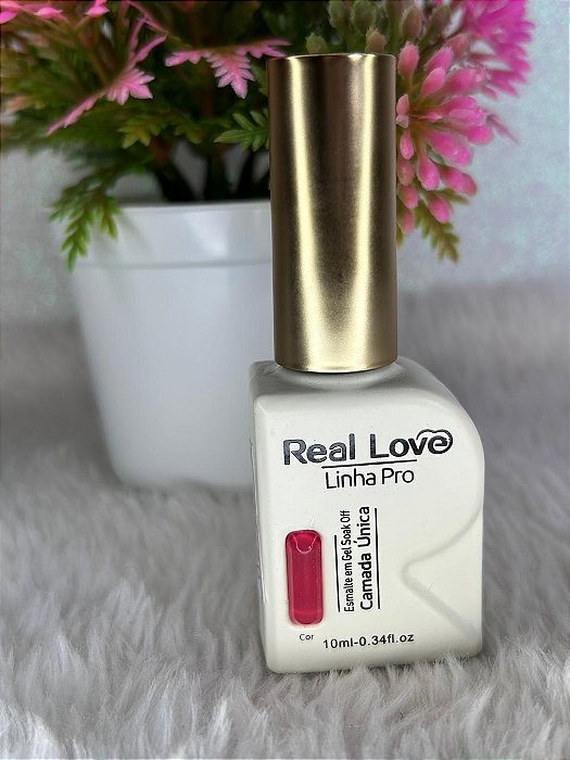 Esmalte em Gel Soak Off Camada Única Linha Pro Real Love 10ml Cor 43
