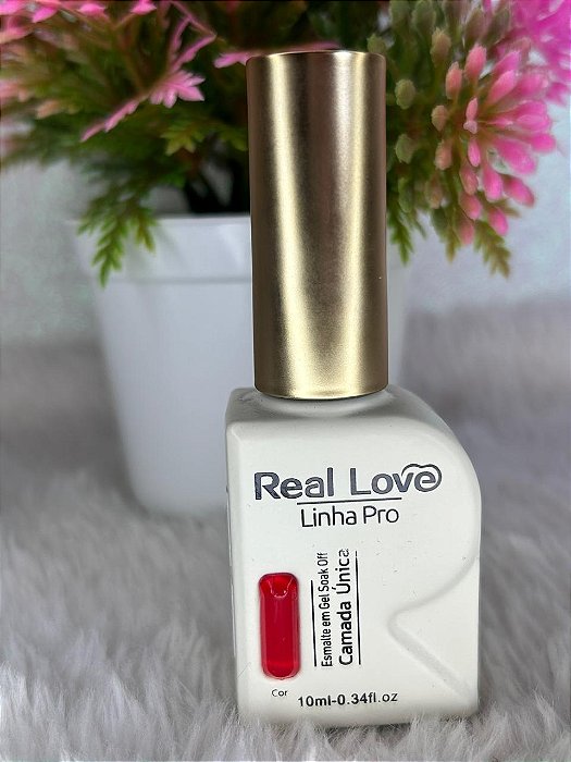 Esmalte em Gel Soak Off Camada Única Linha Pro Real Love 10ml Cor 35