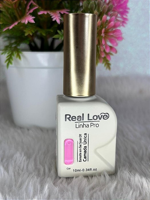 Esmalte em Gel Soak Off Camada Única Linha Pro Real Love 10ml Cor 17