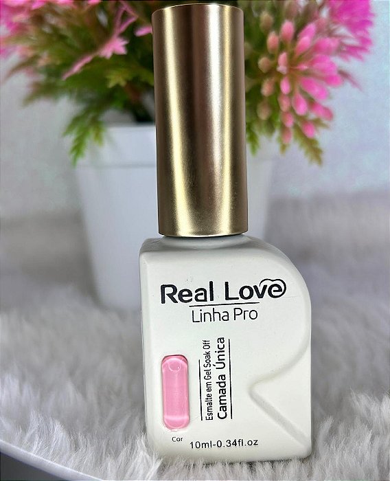 Esmalte em Gel Soak Off Camada Única Linha Pro Real Love 10ml Cor 15