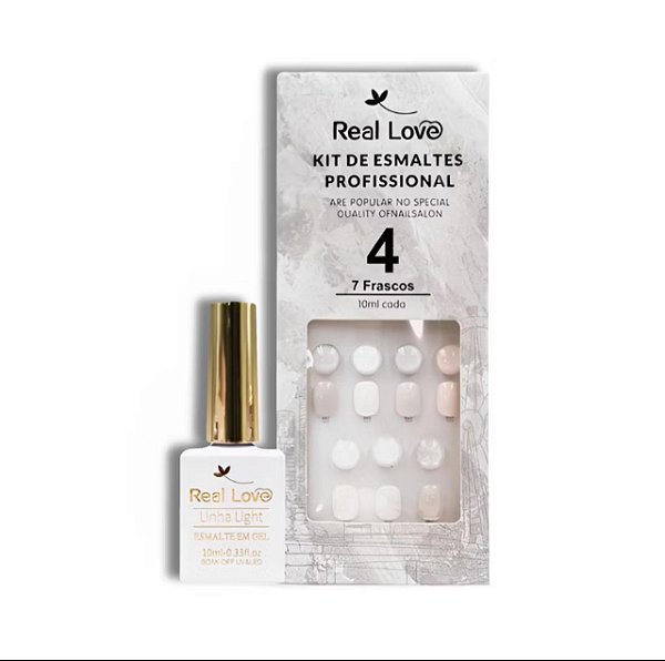 Kit com 7 Esmaltes em Gel de 10ml cada com Expositor Nº4 Real Love
