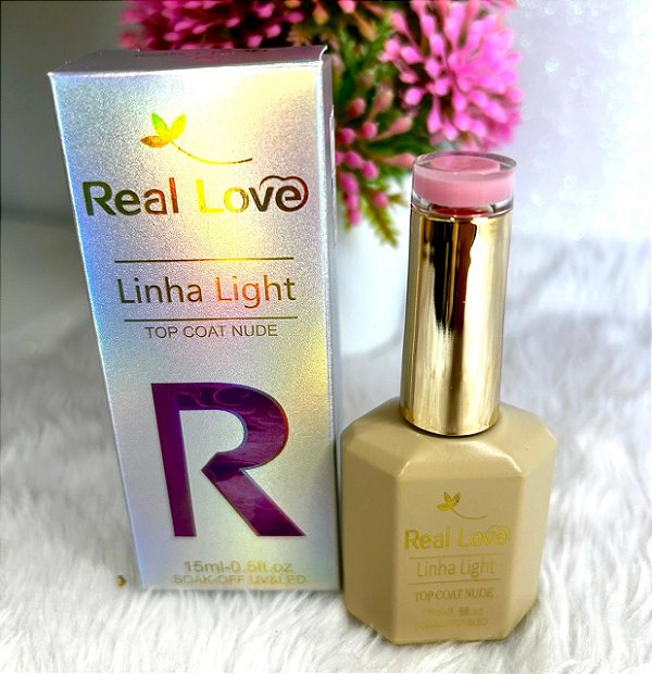 Top Coat Nude Rosado Real Love 15ml Cor 04