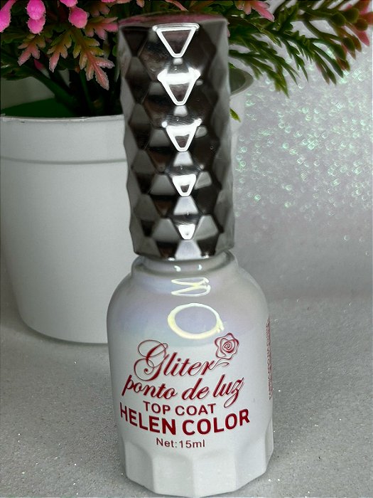 Top Coat Helen Color Gliter Ponto de Luz 15ml Nº4