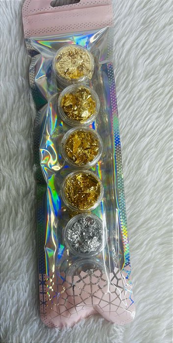 Kit Folha de Ouro e Prata com 6 unidades Dafu