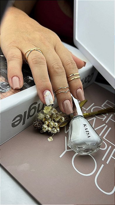 Esmalte Líquido Aquarela Marmorizado Branco Kaisa 12ml