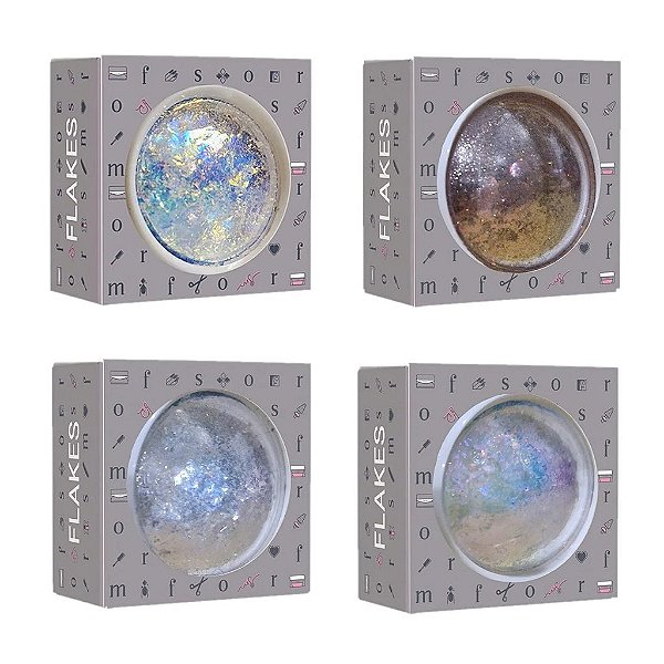 Flakes Forms Alta Pigmentação Ideal Para Decoração De Unhas