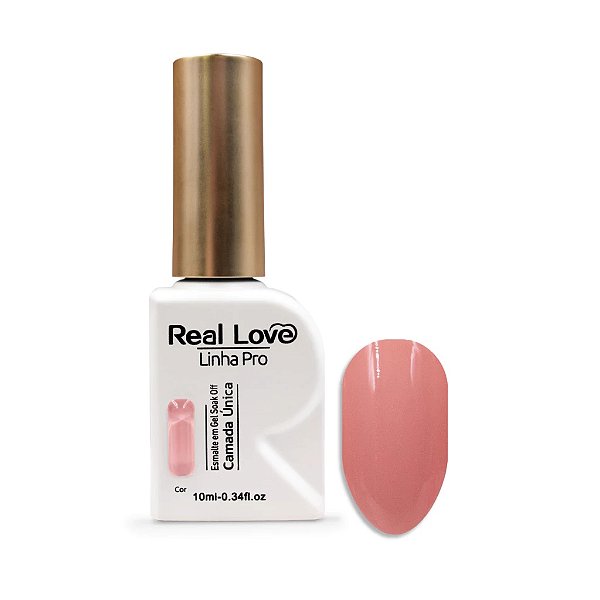 Esmalte em Gel Soak Off Camada Única Linha Pro Real Love 10ml Cor 07