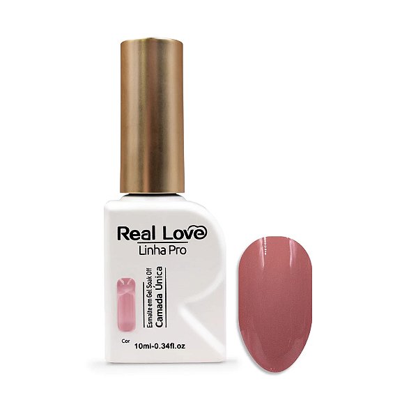 Esmalte em Gel Soak Off Camada Única Linha Pro Real Love 10ml Cor 10