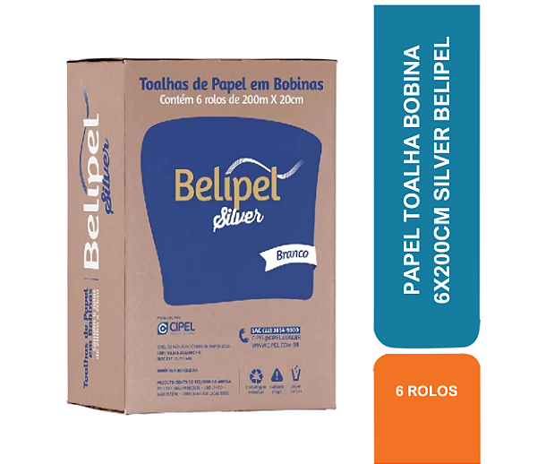 PAPEL TOALHA BOBINA 6X200CM SILVER BELIPEL COD 80029
