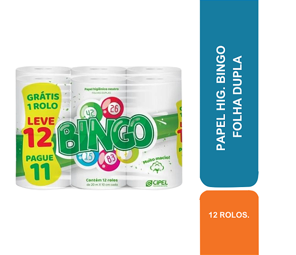 PAPEL HIG. C/12 BINGO FOLHA DUPLA
