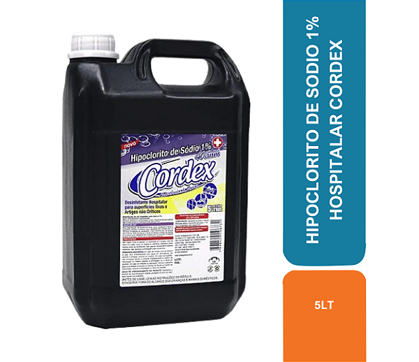 HIPOCLORITO DE SODIO 5LT 1% HOSPITALAR CORDEX