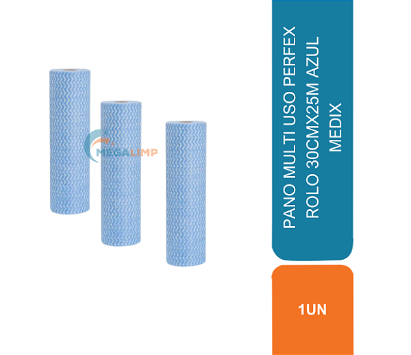 PANO MULTI USO PERFEX ROLO 30CMX25M AZUL MEDIX