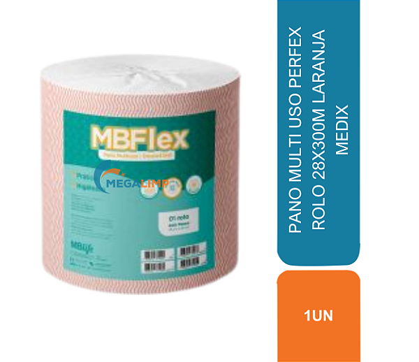 PANO MULTI USO PERFEX ROLO 28X300M LARANJA MEDIX