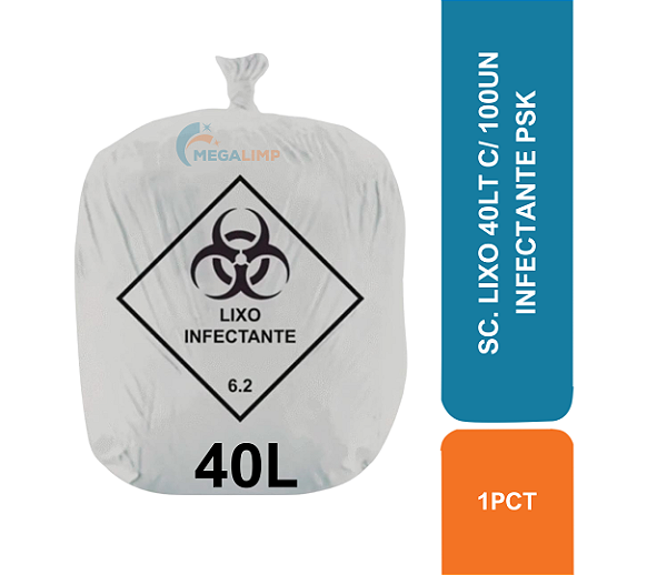SC. LIXO 40LT C/ 100UN INFECTANTE PSK COD 80511