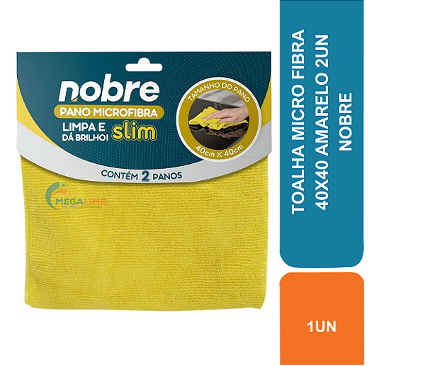 TOALHA MICRO FIBRA 40X40 AMARELO 2UN NOBRE