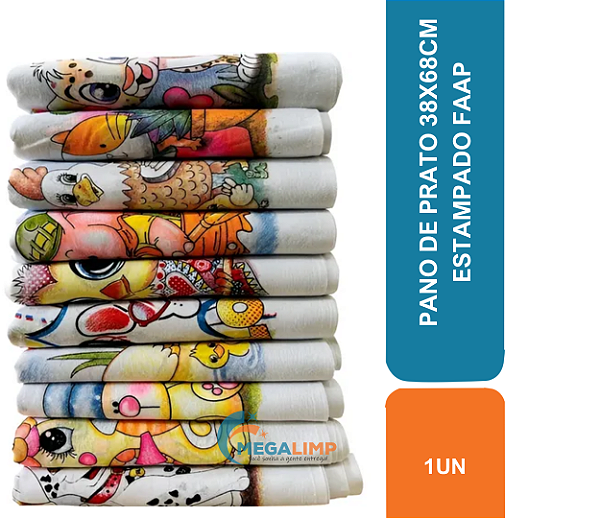PANO DE PRATO 38X68CM ESTAMPADO FAAP