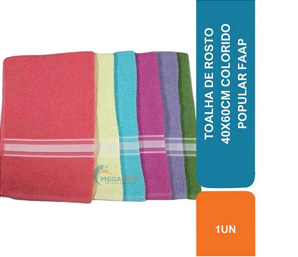 TOALHA DE ROSTO 40X60CM COLORIDO POPULAR FAAP