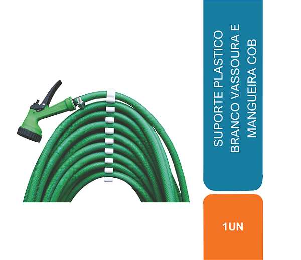 SUPORTE PLASTICO  BRANCO VASSOURA E MANGUEIRA COB