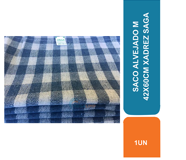 SACO ALVEJADO M 42X60CM XADREZ SAGA