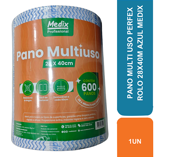 PANO MULTI USO PERFEX ROLO 28X240M AZUL MEDIX