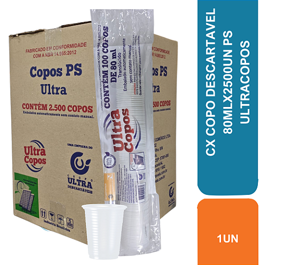 CX COPO DESCARTAVEL 80MLX2500UN PS ULTRACOPOS