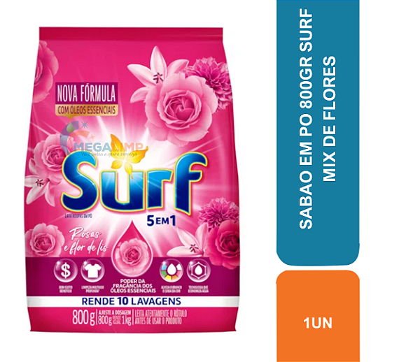 SABAO EM PO 800GR SURF MIX DE FLORES