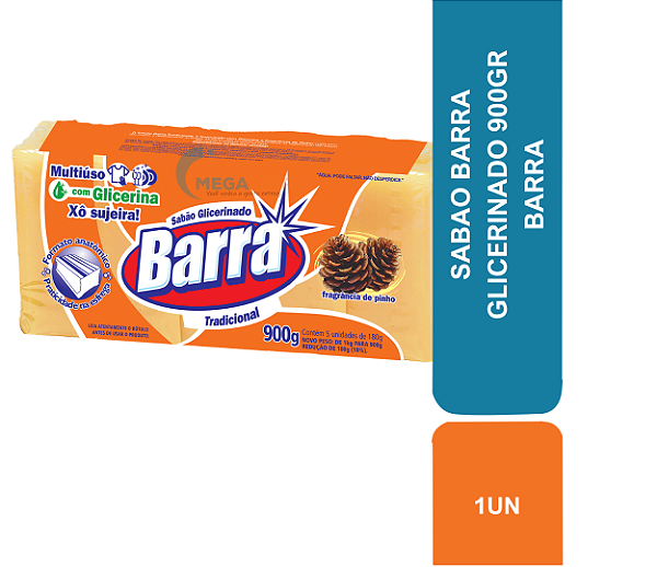 SABAO BARRA GLICERINADO 900GR BARRA