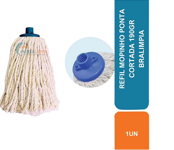 REFIL MOPINHO PONTA CORTADA 190GR BRALIMPIA