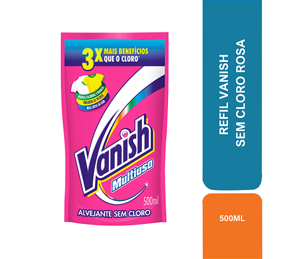 REFIL 500ML VANISH SEM CLORO ROSA