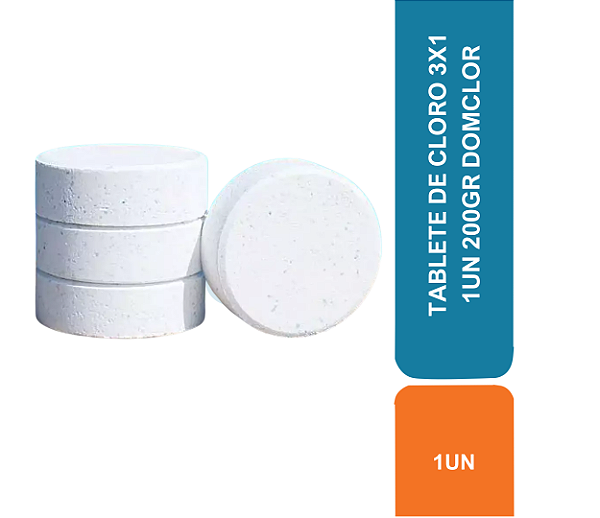 TABLETE DE CLORO 3X1 1UN 200GR DOMCLOR