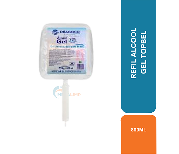 REFIL ALCOOL GEL 800ML TOPBEL DRA601