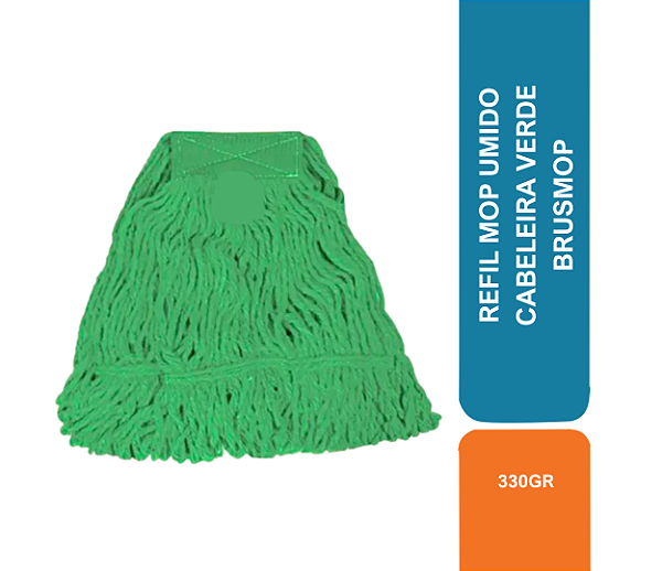 REFIL MOP UMIDO 330GR CABELEIRA VERDE BRUSMOP