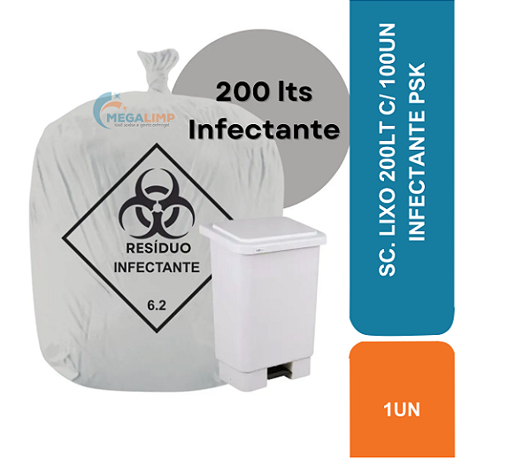 SC. LIXO 200LT C/ 100UN INFECTANTE PSK