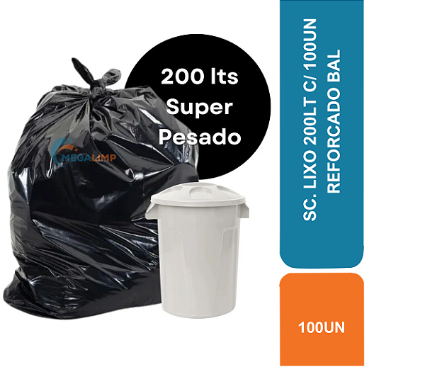 SC. LIXO 200LT C/ 100UN REFORCADO BAL