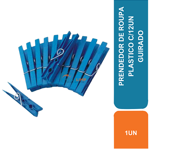 PRENDEDOR DE ROUPA PLASTICO C/12UN GUIRADO