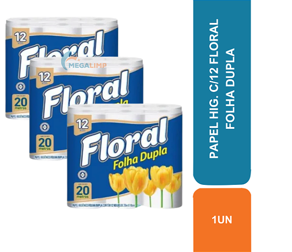 PAPEL HIG. C/12 FLORAL FOLHA DUPLA
